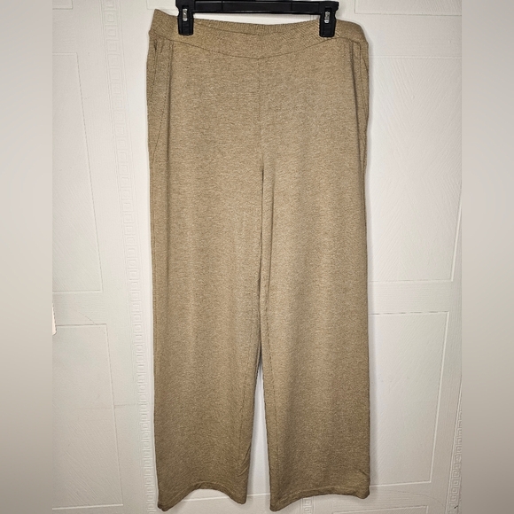 PureJill Affinity French Terry Straight Leg Pull On Pima Cotton Green Pockets M - Picture 1 of 11
